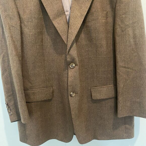 Ralph Lauren LRL Suit Jacket 46S Brown 100% Wool Blazer Sports Coat Herringbone - Picture 4 of 16